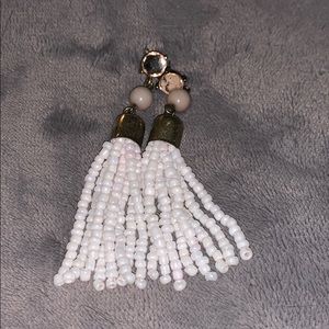 White tassel earrings